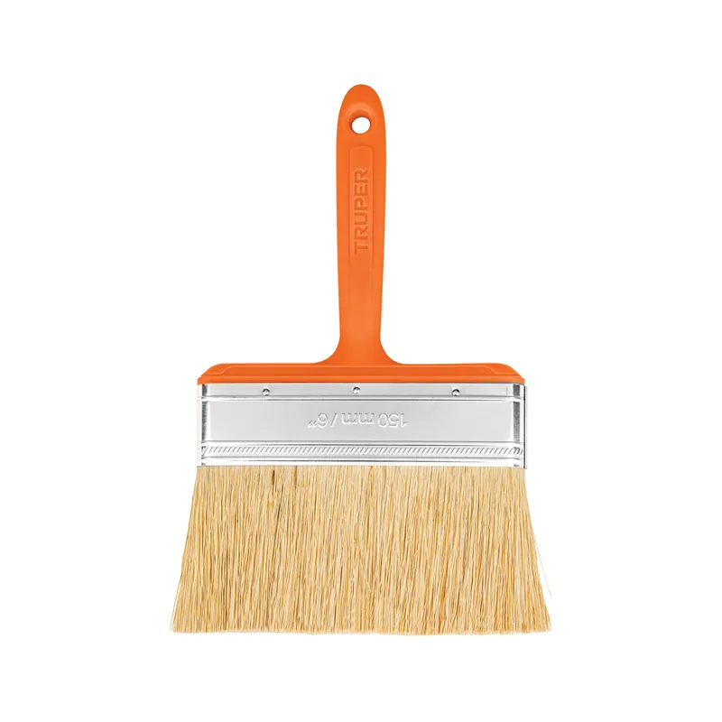 Brocha Truper para encalar/impermeabilizar, cerdas 100% naturales, mango de plastico, 6"