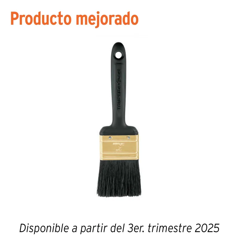 Brocha Truper Expert, cerdas finas (80% sintetica/20% natural), mango de plastico, 2"