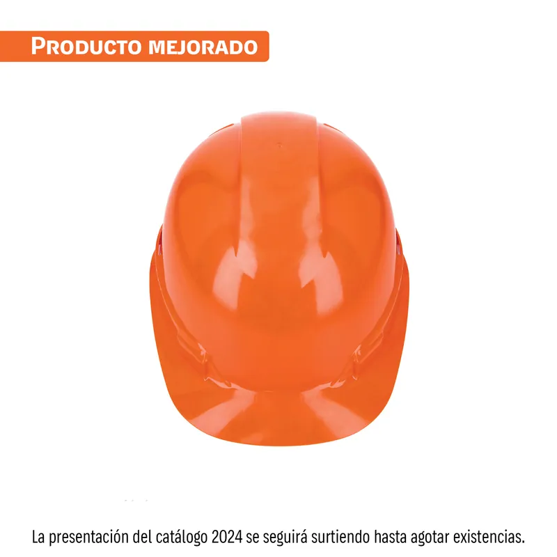 Casco de seguridad ajuste matraca naranja