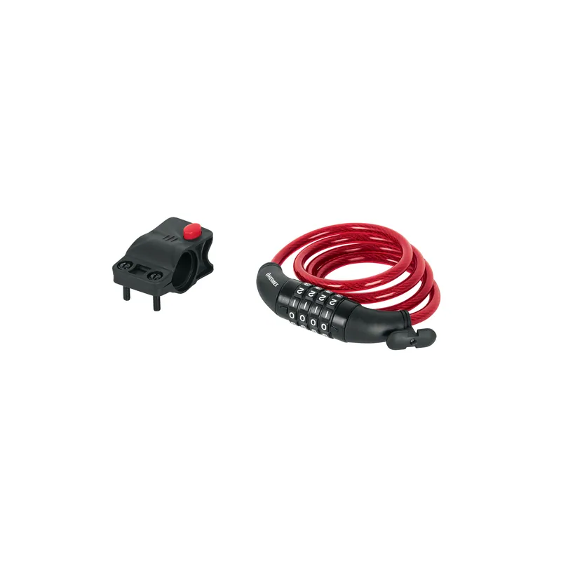 Candado de cable con combinación para bicicleta, 8 mm x 1.0 m, Hermex