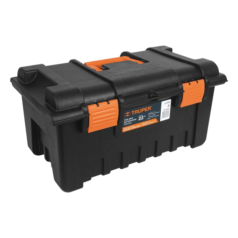 Caja para herramienta amplia 22" sin compartimentos, Truper (naranja)