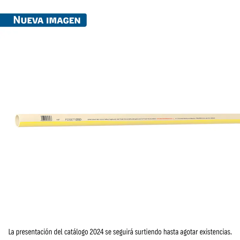 Tubo CPVC 1/2" hidráulico RD 13.5 (3 m)