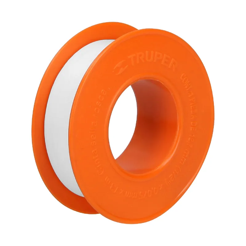 Cinta teflón sella roscas Truper 1/2" x 13 m, uso general, blanca