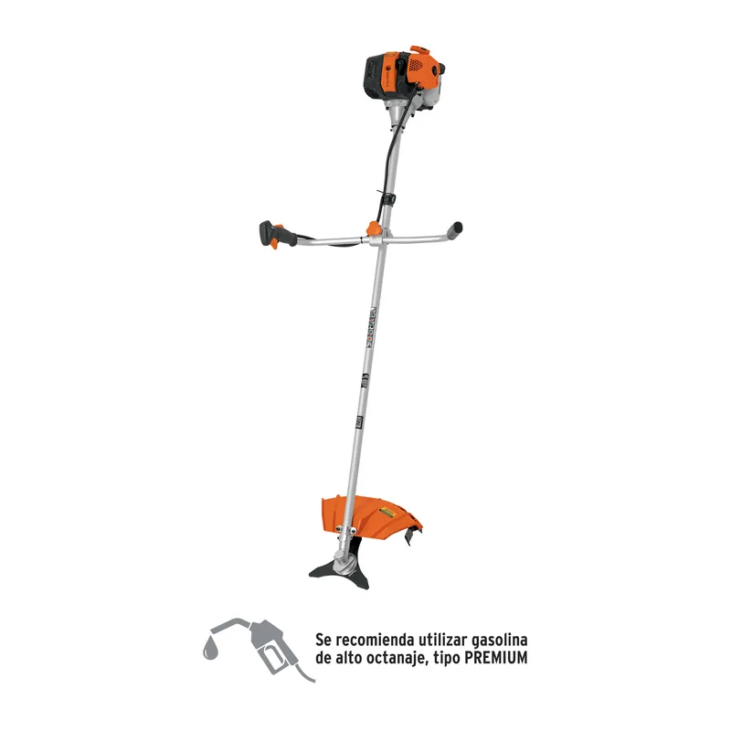 Desmalezadora a gasolina 52 cc mango tipo "bici", 18" corte, Truper
