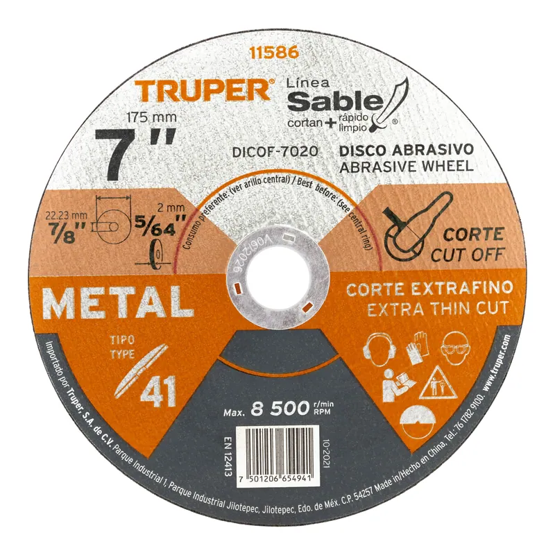 Disco corte extrafino metal 7" 2mm