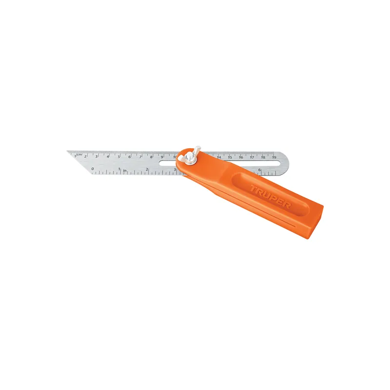 Escuadra falsa de acero inoxidable 8" con mango de plastico ABS, Truper
