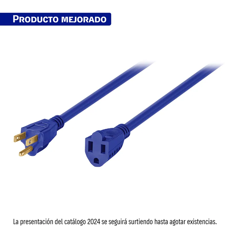 Extension uso rudo aterrizada (3 polos) 8 m, 3x16 AWG, Volteck (Truper)