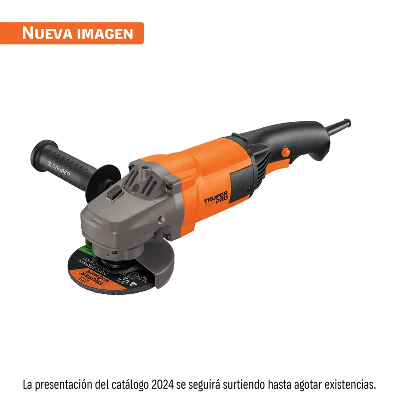 Esmeriladora angular 4-1/2", 1300W, TRUPER PRO