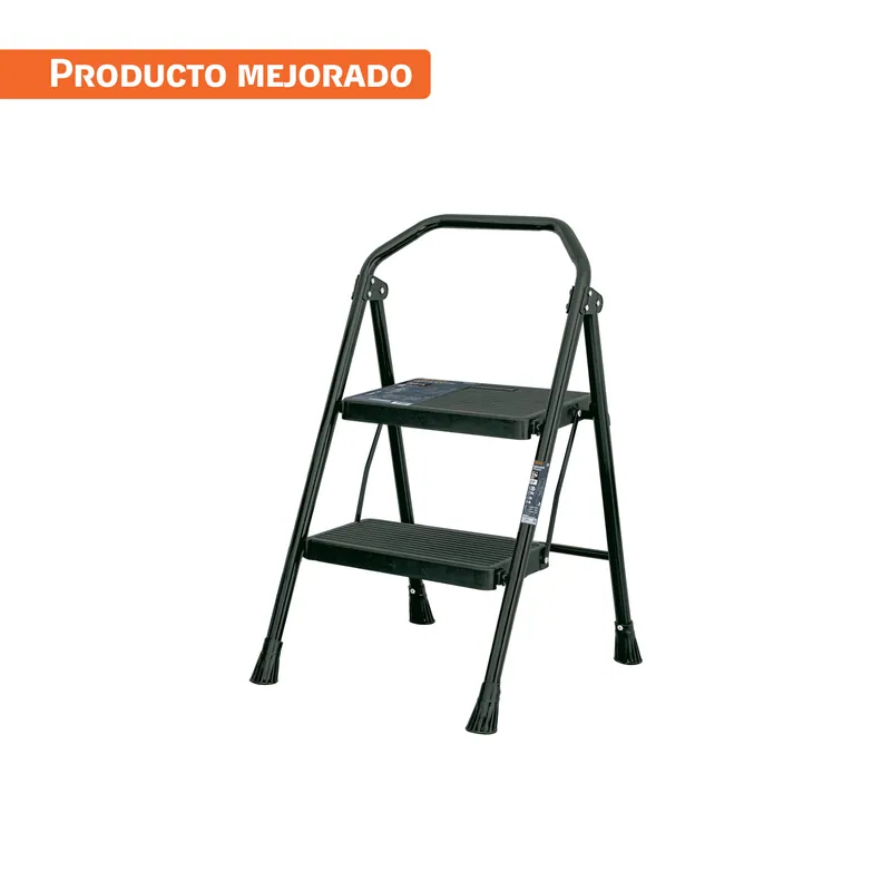 Escalera tubular plegable 2 peldaños