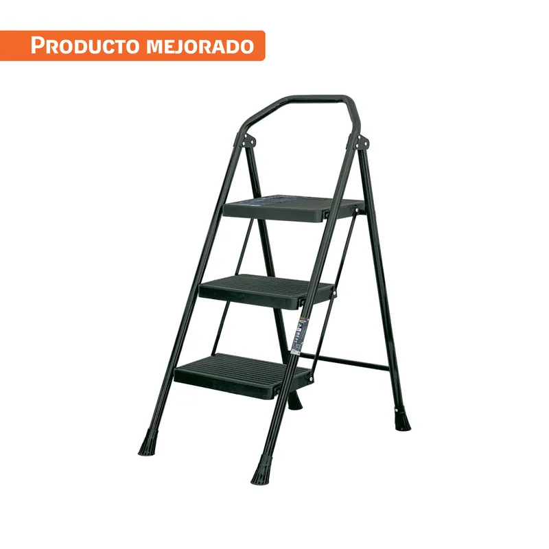 Escalera tubular plegable 3 peldaños