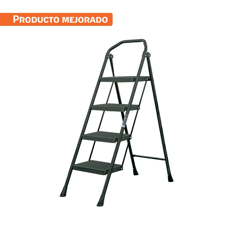 Escalera tubular plegable 4 peldaños