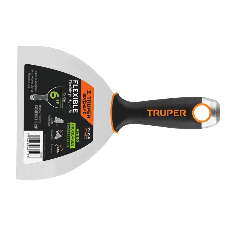 Espatula flexible 6" de acero inoxidable, mango Comfort Grip (Expert)