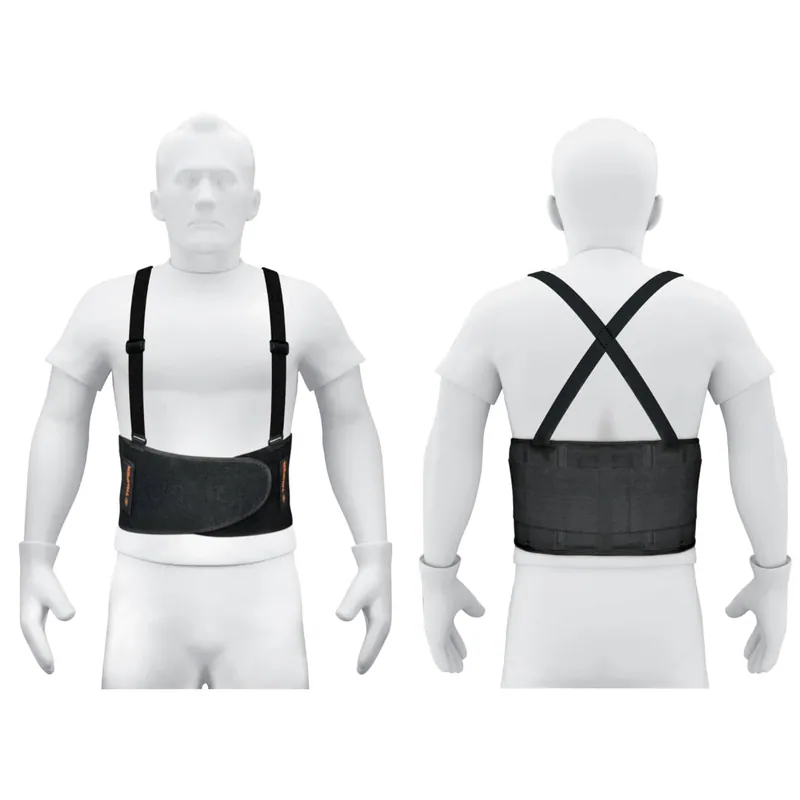 Faja lumbar de poliester y elastano con tirantes ajustables y varillas, talla M, Truper
