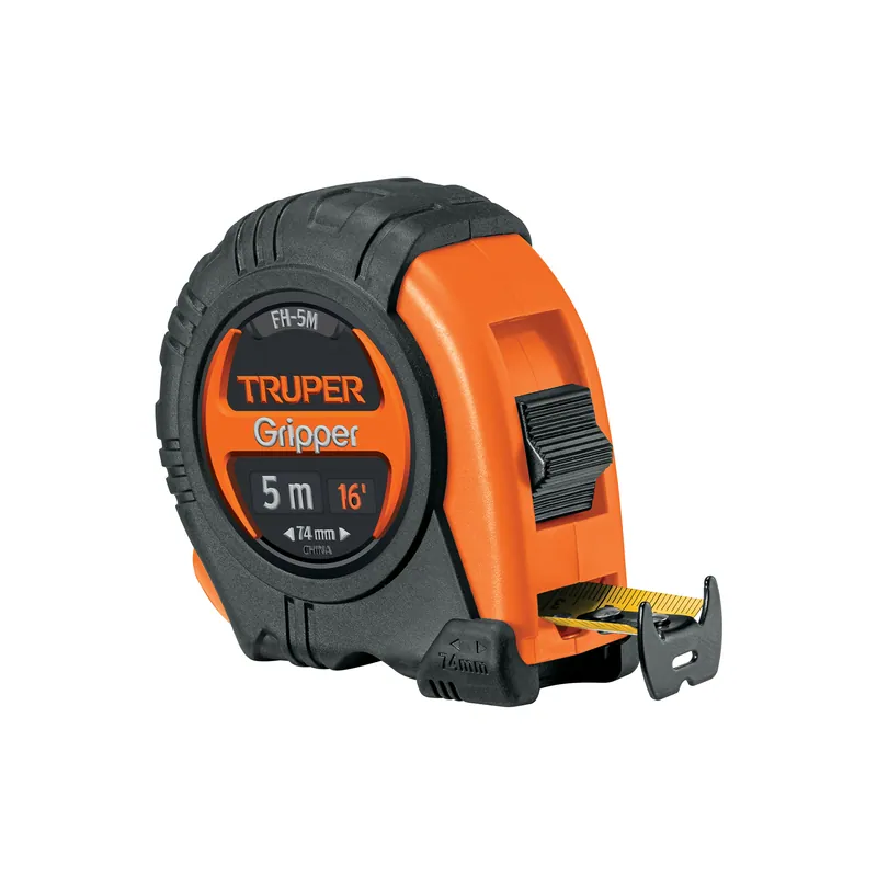 Flexometro Truper Gripper contra impactos 5 m, cinta 19 mm