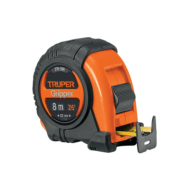 Flexometro Truper Gripper contra impactos 8 m, cinta 25 mm