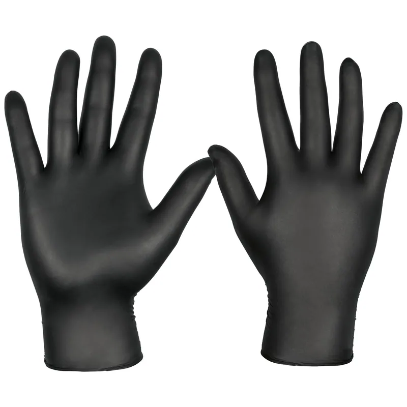 Guantes multiusos desechables de nitrilo negros, talla XL, caja 100 piezas, Truper