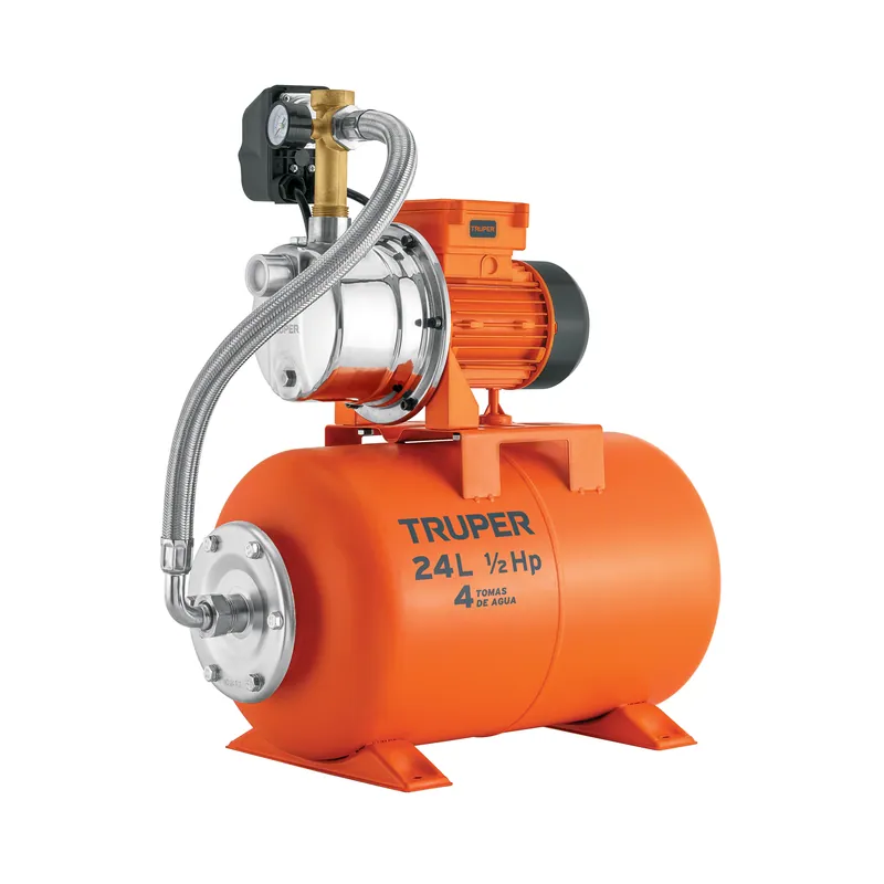 Equipo hidroneumático 24L, bomba jet inox. 1/2 HP, TRUPER