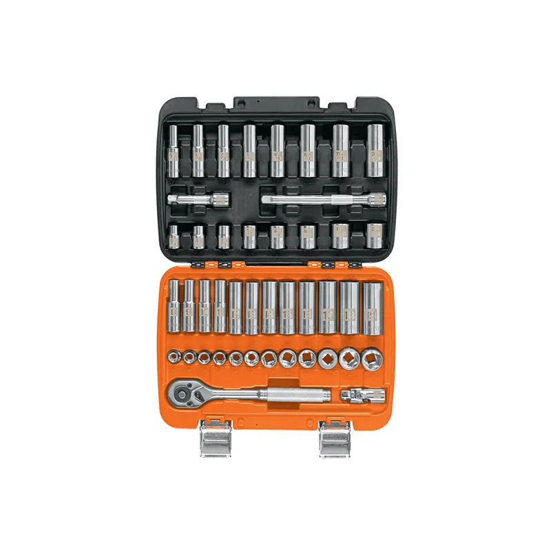 Juego de 45 herramientas (dados con matraca) cuadro 3/8" std y mm para mecánico