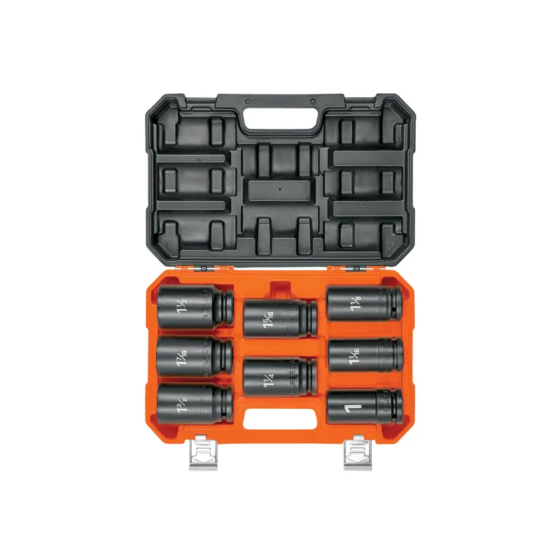 Juego de 8 dados largos de impacto cuadro 3/4", 6 puntas estandar, Truper