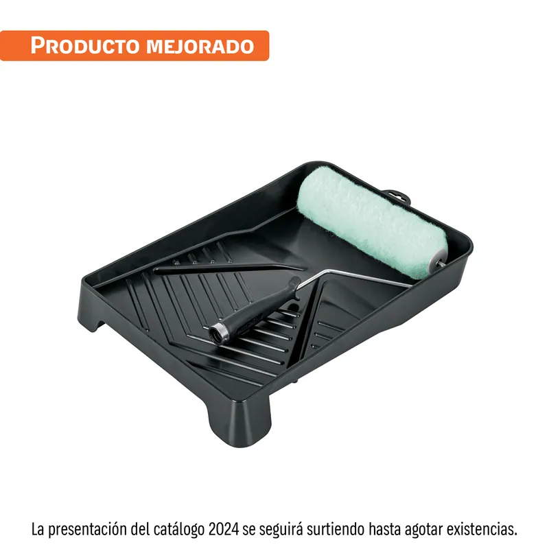 Kit de rodillo para pintar 9" (maneral, charola y felpa)