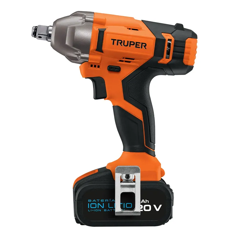 Llave de impacto inalámbrica 1/2", 20V, 133 lb/ft, 1 batería 4Ah, con carbones (línea PRO económica), Truper