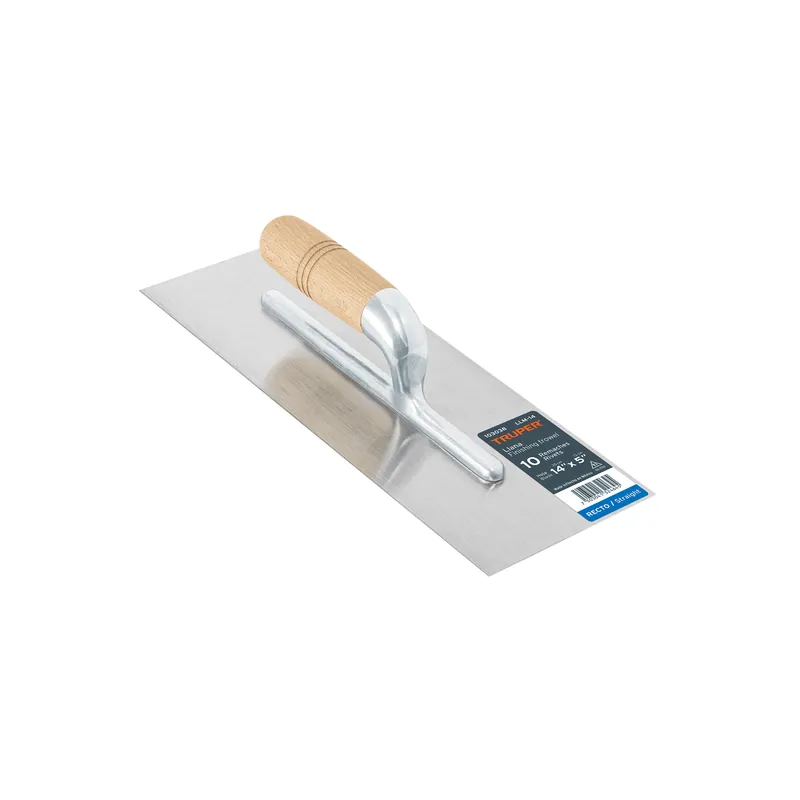 Llana canto recto 14" 10 remaches mango madera