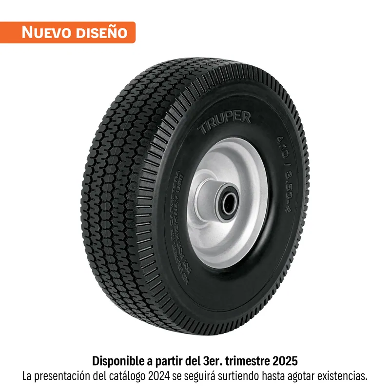 Rueda imponchable 10" para eje lateral, Truper
