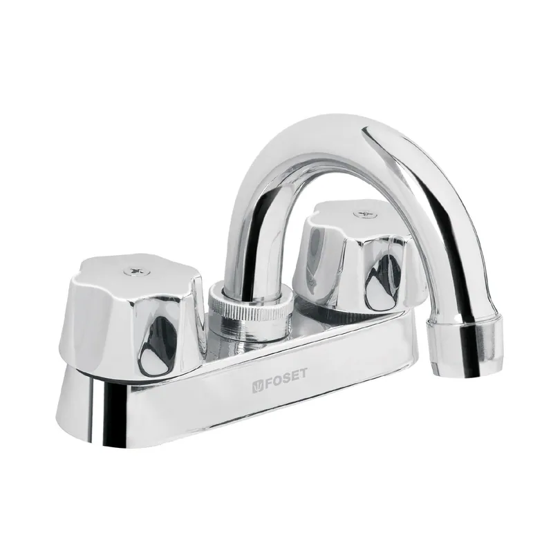 Mezcladora para lavabo Foset (Truper) M-050-C cuello curvo, compresión, cromada