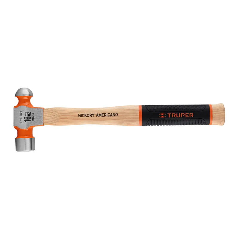 Martillo pulido de bola 16 oz, mango hickory con grip ergonomico antiderrapante (Truper Grip)