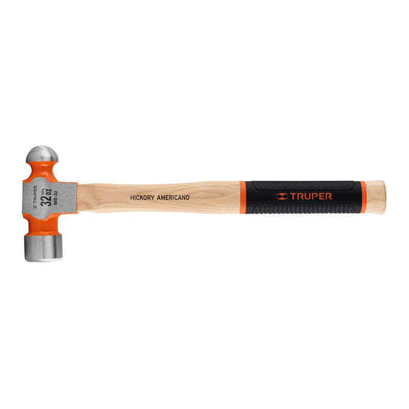 Martillo pulido de bola 32 oz, mango hickory con grip ergonomico (Truper Grip)