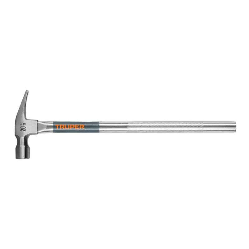 Martillo tubular pulido uña recta 20 oz, mango tubular (grabado antiderrapante)