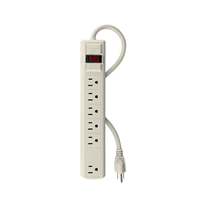 Multicontacto uso rudo 6 entradas con supresor de picos 450 joules, Volteck (Truper)