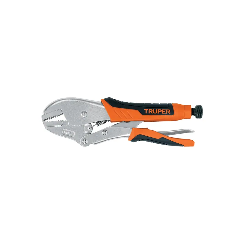Pinza de presion 10" mordaza recta mango de vinil, Truper