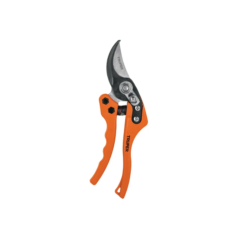 Tijera para poda 8", acero SK-5 / nylon, cuchilla de paso (bypass)